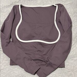 Hollister Purple Long Sleeve Top with White Trim